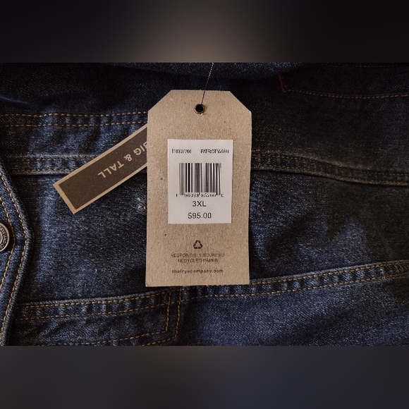 COPY - NWT $95 FRYE AND CO SOUTHWEST AZTEC WOMENS BLUE JEAN TRUCKER JACKET SZ 3X - Picture 8 of 9